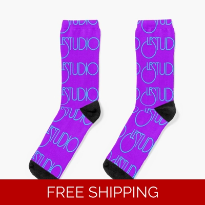 Le Studio Socks Purple Aqua Blue Multi Logo